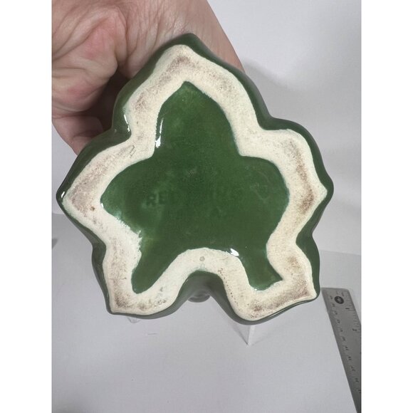 Red Wing Pottery Green & Yellow Cornucopia Vase Vintage 1940s - Picture 5 of 10